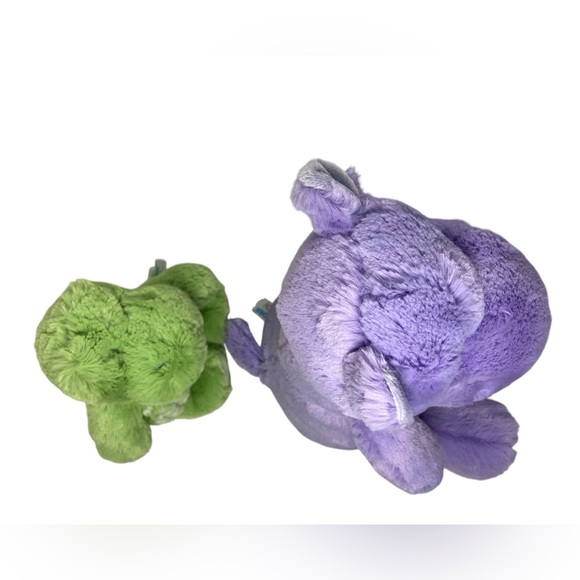 Set - 2 Aurora Baby Plush Purple Hippo Green Gator Stripes 8"-13" (NO Blankets) - Picture 5 of 10